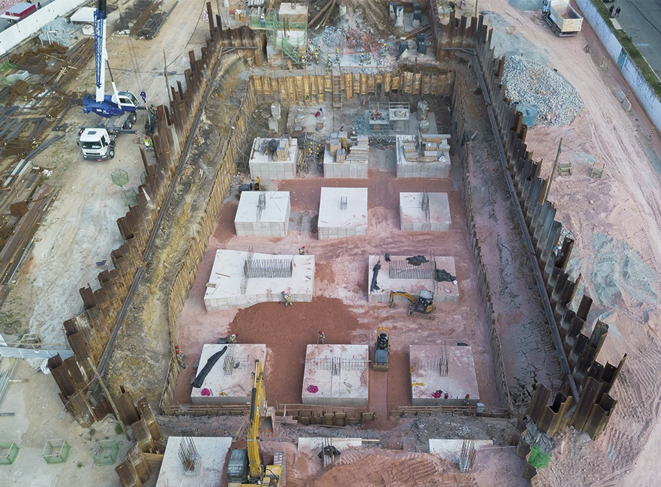 Locação de estaca prancha