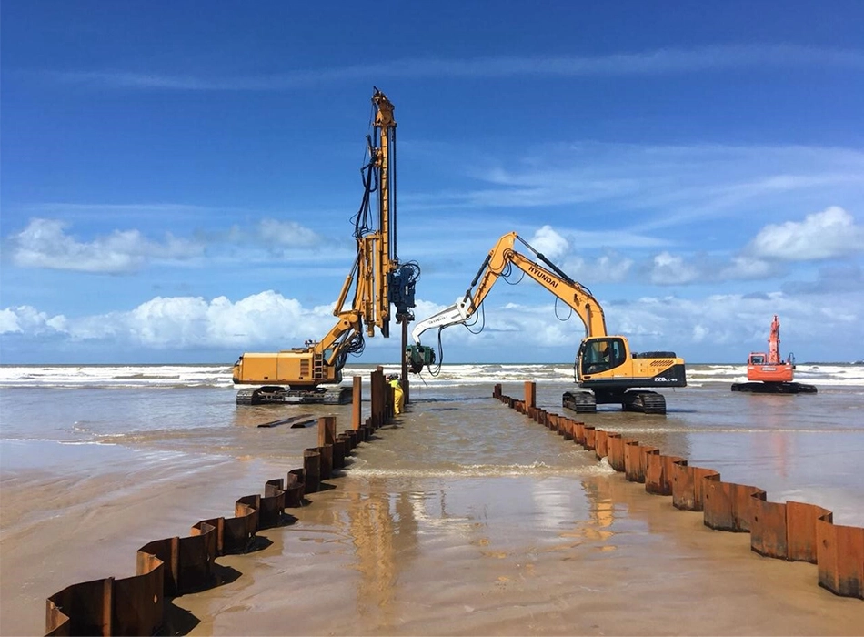 Locação de estaca prancha